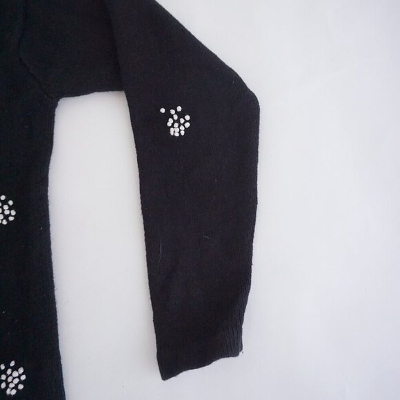 Vintage Quacker Factory Black Butterfly Embroidered Cotton Blend Cardigan S - Picture 4 of 11